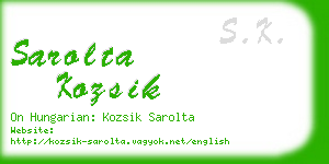 sarolta kozsik business card